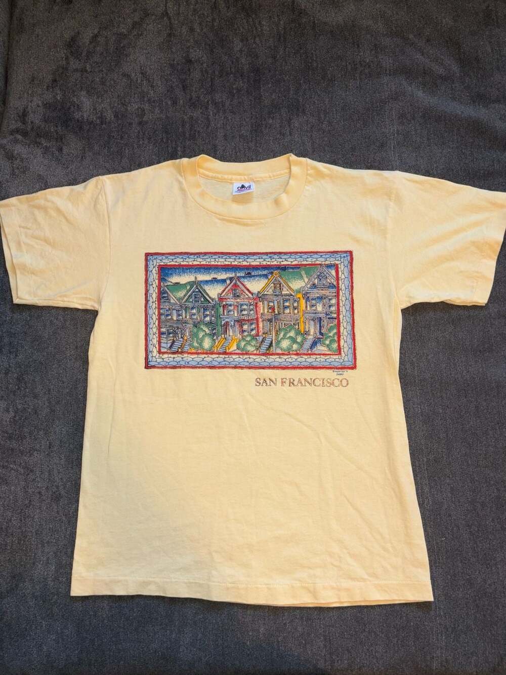 Anvil San Francisco Painted Ladies T-Shirt Size M Vintage 93 Art Graphic